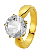 Ring, vergoldet, mit Zirkonia 10 mm (1012735)