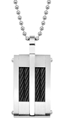 Herrenkette und Charms aus Edelstahl mit schwarzen Stahldrähten (1014175)