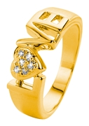 Eve gold plated ring love met zirkonia (1015805)