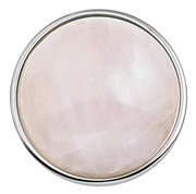 Stalen drukknoop steen roze quartz (1018379)