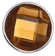 Stalen drukknoop kristal bruin/smokey (1018381)