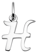 Zilveren  letterhanger H (1018487)