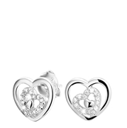 Zilveren oorbellen hart met zirkonia (1018876)