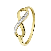 14K geelgouden ring Infinity 7 diamanten 0,02ct (1019871)