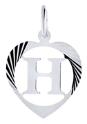 Zilveren hanger alfabet in hart facet (1020063)