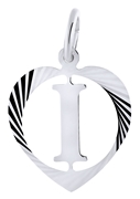 Zilveren hanger alfabet in hart facet (1020063)