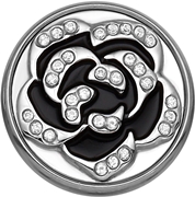 Stahlchunk schwarze Rose mit Kristallen (1020257)