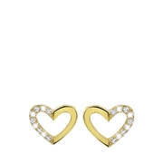 Vergoldete Ohrringe Herz mit Zirkonia von Eve (1020978)