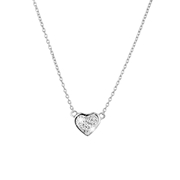 Zilveren ketting met hanger hart met kristal (1022519)