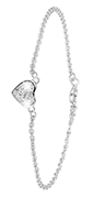 Armband, 925 Silber, mit Herz aus Kristall (1022521)