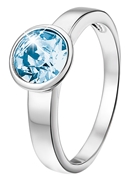 Zilveren ring met licht blauwe kristal (1022544)