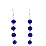 Zilverkleurige byoux oorbellen blauwe hangers (1052876)