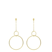 goudkleurige byoux oorknoppen ringen (1053455)