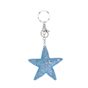Glitter sleutelhanger ster blauw (1054900)