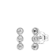 Zilveren oorbellen met zirkonia (1055516)