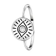 Zilveren ring munt/oog met zirkonia (1055898)