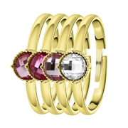 Goudkleurige bijoux ringenset met kleur steentjes (1056354)