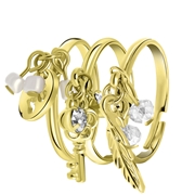 Goudkleurige bijoux ringen met bedeltjes (1056366)