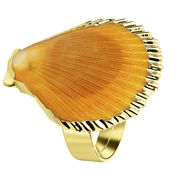 Goudkleurige bijoux ring met schelp (1056730)