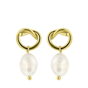 Goudkleurige bijoux oorbellen met parel (1056744)