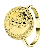 Goldfarbener Byoux-Ring mit Münze (1056772)