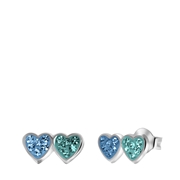 Zilveren kinderoorbellen harten blauw kristal (1056955)