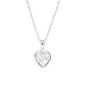 Zilveren ketting&hanger hart levensboom (1057170)