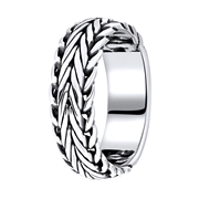 Ring aus 925 Silber Bali, Fuchsschwanzketten-Optik (1057205)
