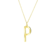 Zilveren ketting&hanger goldplated alfabet (1057272)