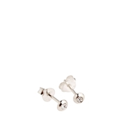 Zilveren oorbellen rond 2mm met zirkonia (1057433)