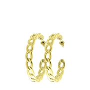 Goudkleurige bijoux oorringen schakel (1057796)