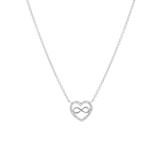 Zilveren ketting&hanger hart/infinity zirkonia (1058014)