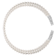 Zilverkleurige bijoux choker met parels (1058078)