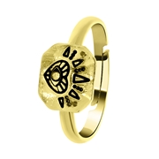 Goudkleurige bijoux ring met rechthoekige zegel (1058093)