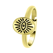 Goudkleurige bijoux ring met ovale zegel (1058097)
