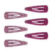 Set rosafarbene Haarklammern mit Glitter (1058101)