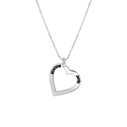 Zilveren ketting open hart gravering (1058430)