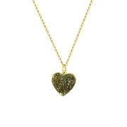 Zilveren ketting gold hart met vingerafdruk (1058489)