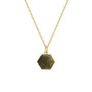Zilveren ketting gold hexagon met vingerafdruk (1058493)