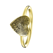 Zilveren ring gold hart met vingerafdruk (1058497)
