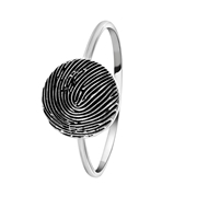 Zilveren ring disc met vingerafdruk (1058499)