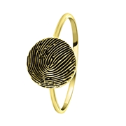 Zilveren ring gold disc met vingerafdruk (1058501)