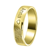Ring, 925 Silber, vergoldet, Fingerabdruck & Gravur (1058507)