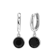 Zilveren oorbellen Gemstone black onyx (1058607)