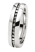 Ring, Edelstahl, mit schwarzem Zirkonia (1058715)