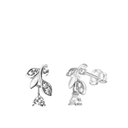 Zilveren oorbellen roos zirkonia (1058835)