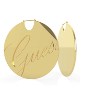 Guess stalen goldplated oorbellen disc logo LIQUID (1058961)
