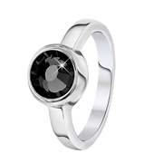 Ring, Edelstahl, mit schwarzem Zirkonia (1058983)