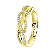 Ring, 925 Silber, vergoldet, Gravur, Zirkonia (1059059)