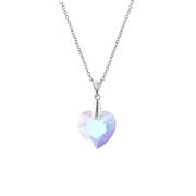 Zilveren ketting hart kristal AB (1059422)